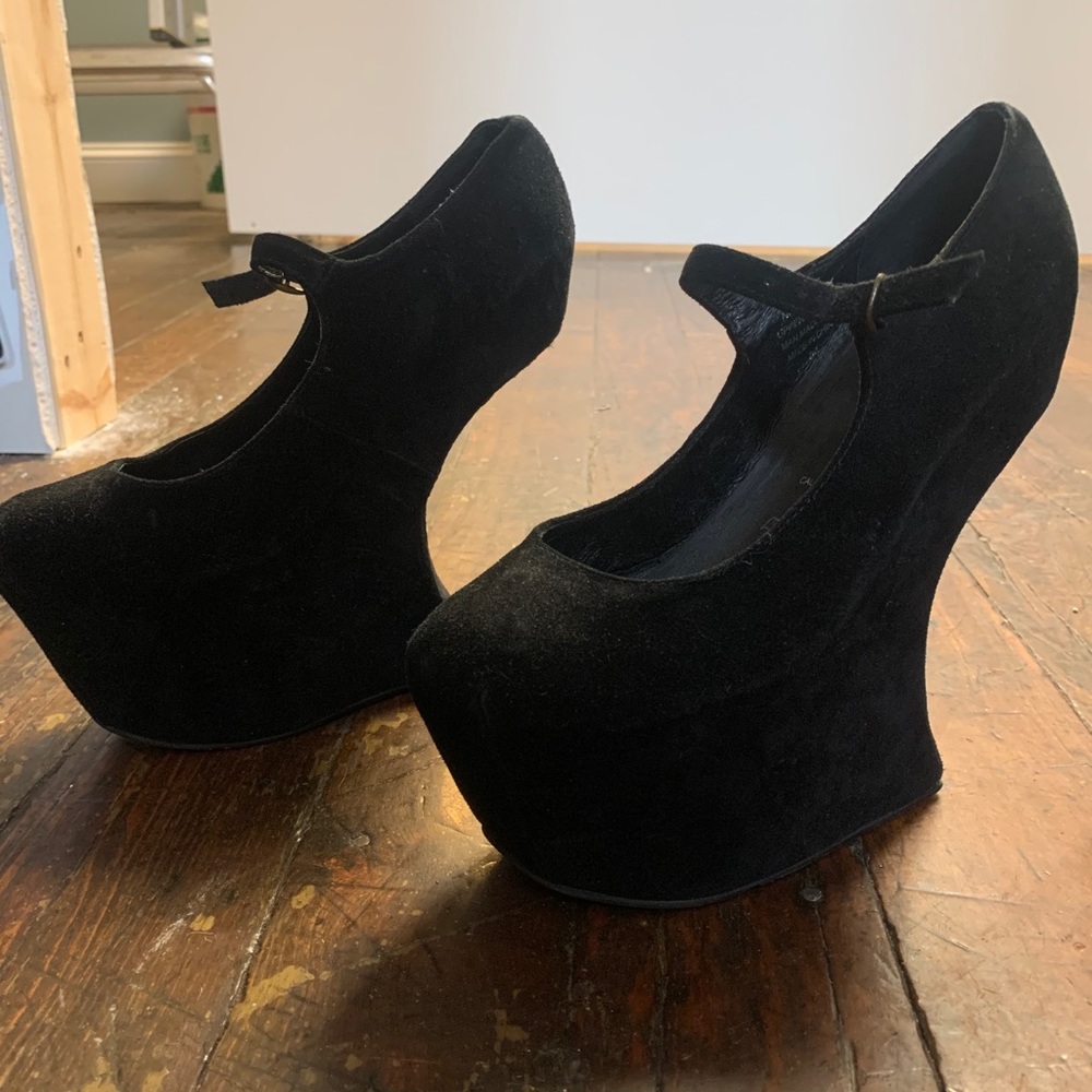 Jeffery Campbell asymmetric wedge heels